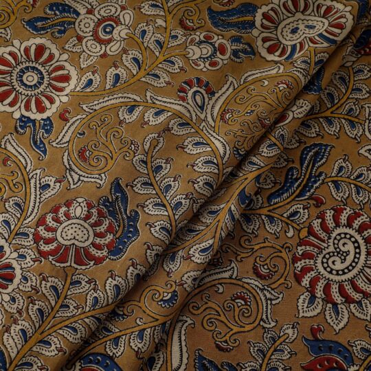 SOUTH KARGHA Brown - Natural Dyed Block Print Kalamkari Cotton Fabric 08 - view 2