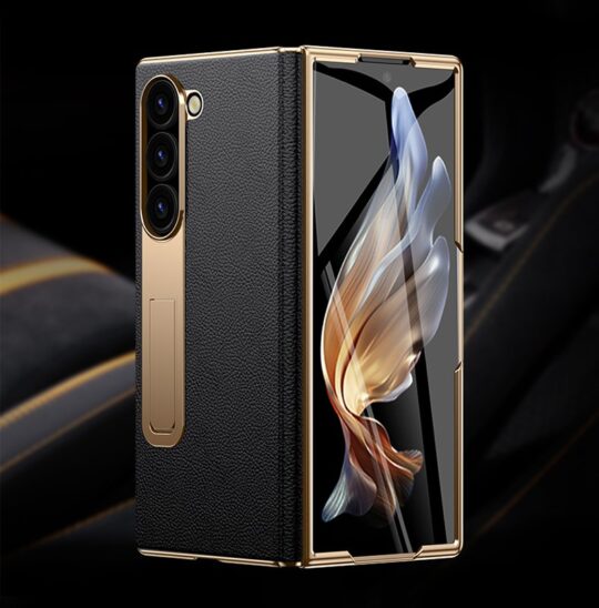 Million Cases Galaxy Z Fold Series Genuine Leather Magnetic Hinge Case