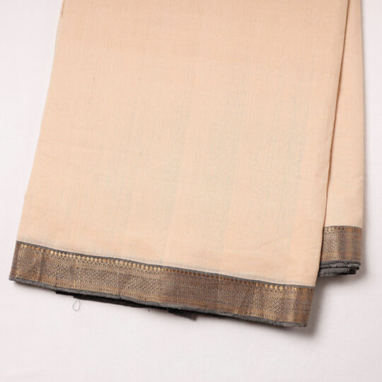 SOUTH KARGHA Beige - Original Mangalagiri Handloom Cotton Zari Border Fabric - view 2