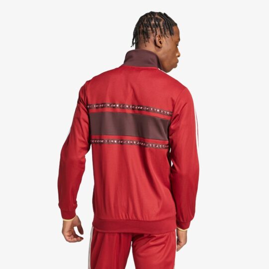 Adidas Originals | Retro Sports Cricket-inspired Track Top { Rust Red - view 2