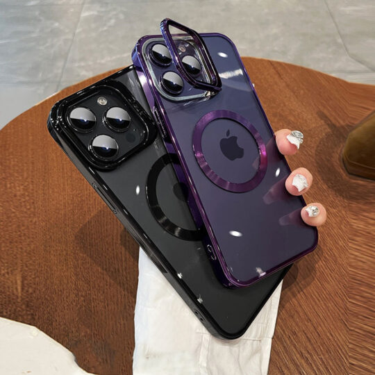 Apple iPhone 14 Series Luxury MagSafe Camera Protector Stand Case