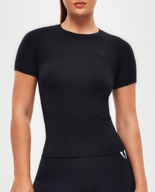FIRM ABS Round Neck Athletic T-shirt - Black