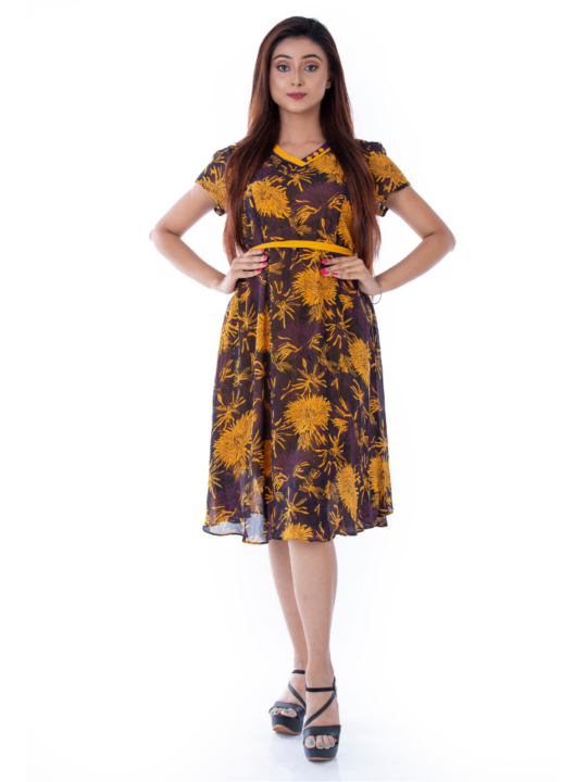 BLACKTREE YELLOW FLORAL DRESS.