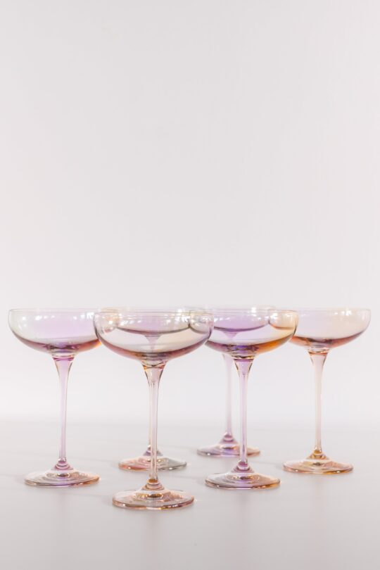 Estelle Colored Glass Estelle Colored Champagne Coupe Stemware - Set of 6 {Iridescent} - view 2