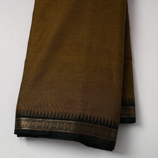 SOUTH KARGHA Brown - Cotton Kanchipuram Fabric with Thread Border 18 - view 2
