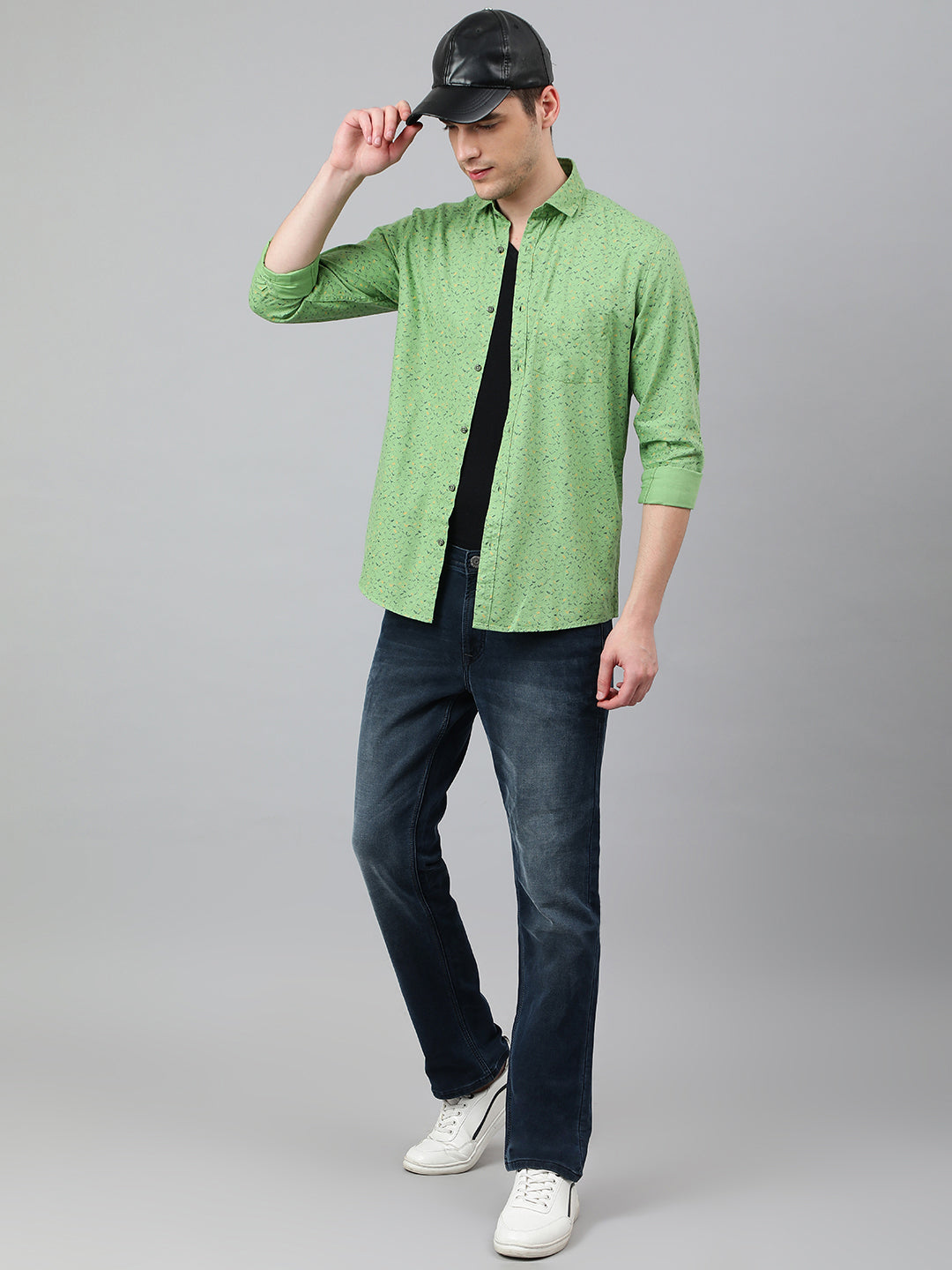 BlackTree Men Green Standard Fit Printed Casual Shirt - view 6