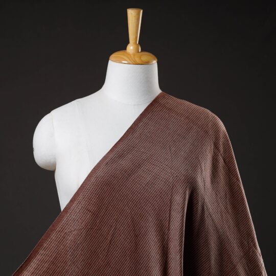 AHA VASTRA HANDLOOM Brown - Jhiri Pure Handloom Cotton Fabric