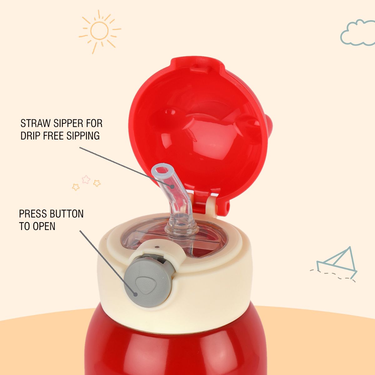 Cello Toddy Hot & Cold Stainless Steel Kids Water Bottle, 550ml - view 21