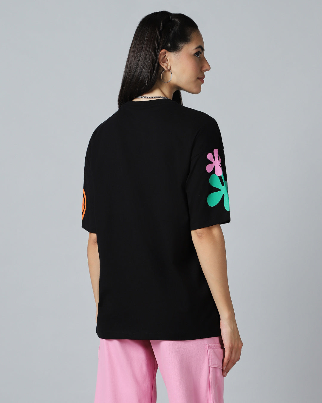 BlackTree Black Graphic Printed Oversized Dresses - view 3