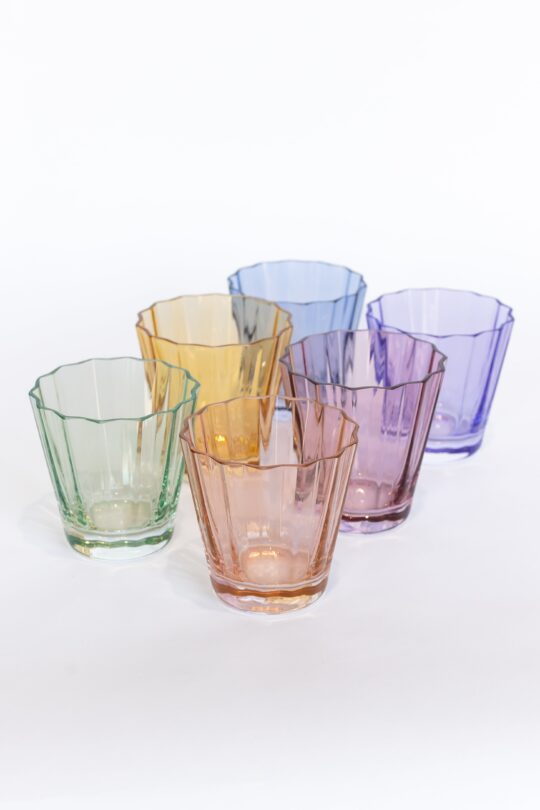 Estelle Colored Glass Estelle Colored Sunday Low Balls - Set of 6 {Pastel Mixed Set}