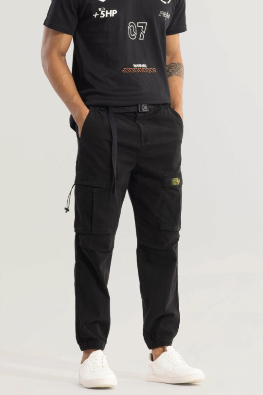 BlackTree Hexa-Pocket Black Cargo Pant