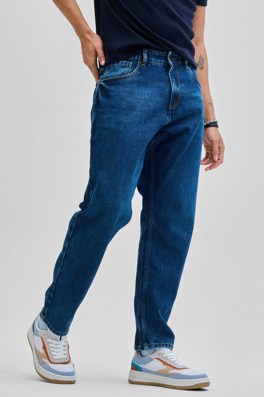 SNITCH Dark Blue Baggy Fit Jeans