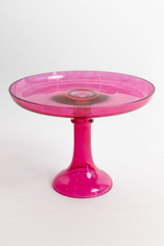 Estelle Colored Glass Estelle Cake Stand {Fuchsia} - view 2