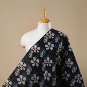 ARTISAN HAND BLOCK PRINTS Black - Block Print Cotton Jahota Fabric 37