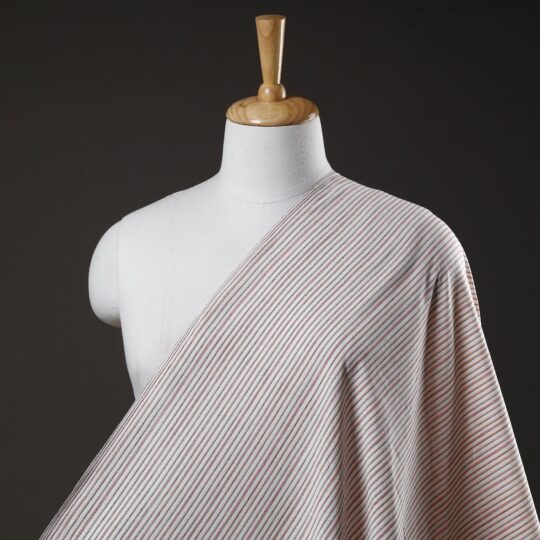 AHA VASTRA HANDLOOM Brown - Jhiri Pure Handloom Cotton Fabric