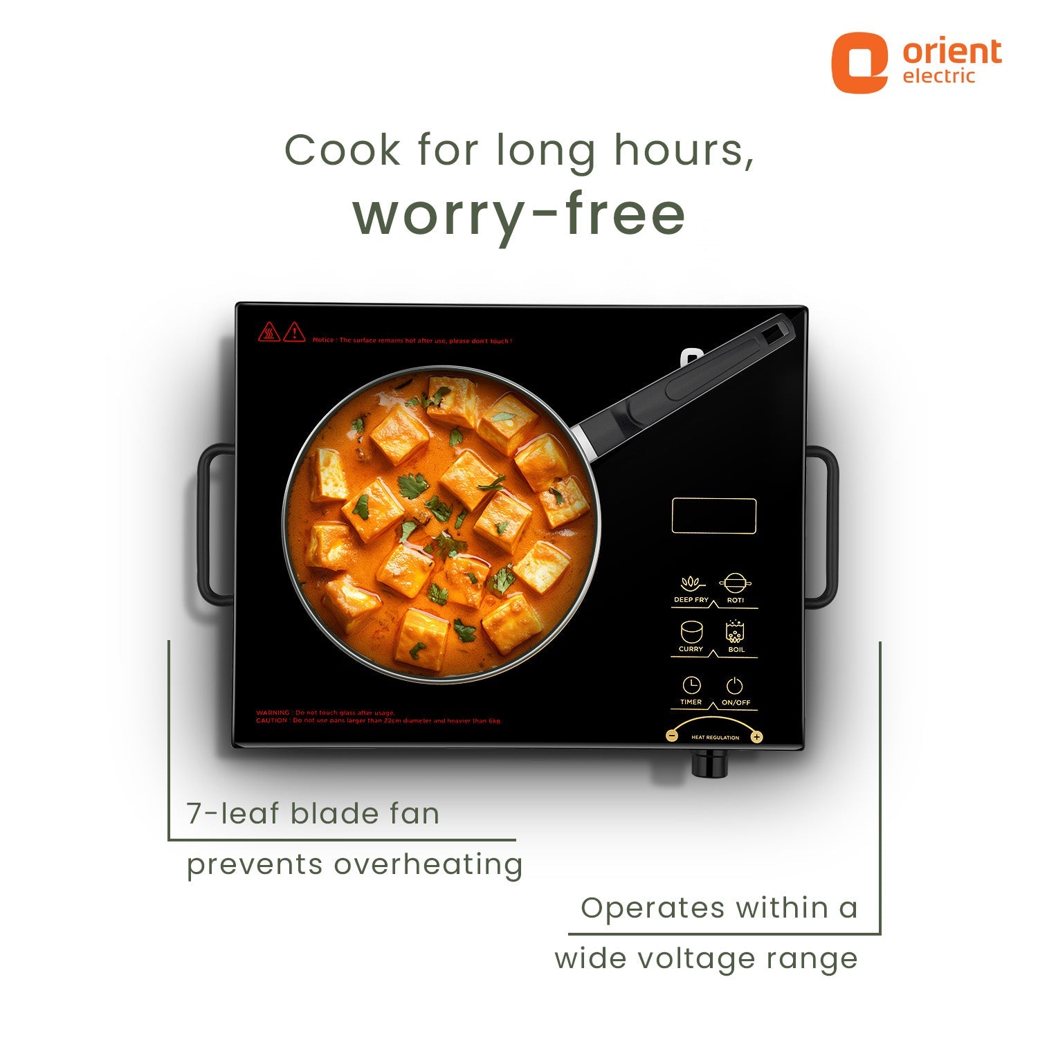 Orient Electric Rapid Cook Infrared Induction Cooktop 2200W (Induction Chulha) - view 4