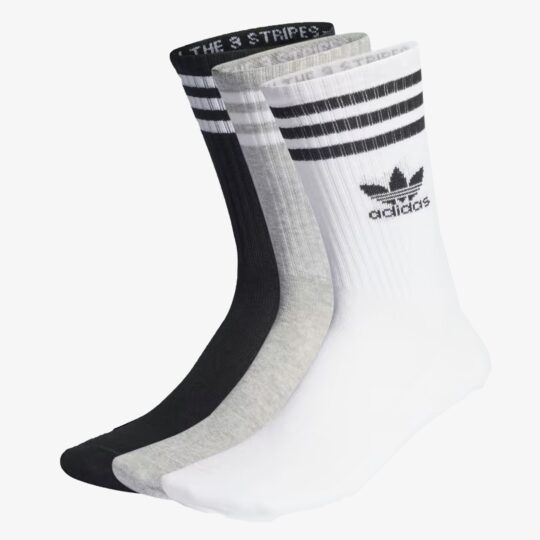 Adidas Originals | MID CUT CREW SOCKS 3 PAIRS { WHITE/GREY/BLACK