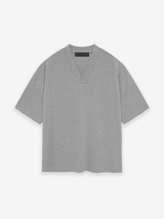 ESSENTIALS V-Neck Tshirt – Dark Heather Oatmeal - view 2