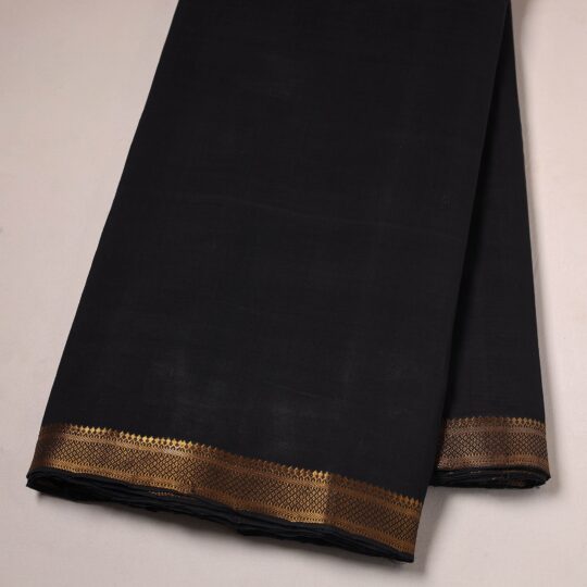 SOUTH KARGHA Black - Mangalagiri Handloom Cotton Zari Border Fabric 02 - view 2