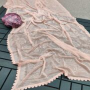 Peachmode Light Peach Woven With Swarovski Work Brasso Saree