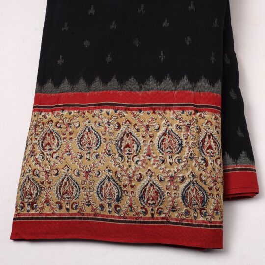 ITOKRI CRAFTS INITIATIVE Black - Pochampally Ikat Fabric with Kalamkari Border 17 - view 2