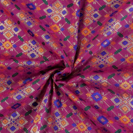 BANARASI BY MAQBUL HASAN Purple - Banarasi Meena Jacquard Brocade Viscose Silk Fabric