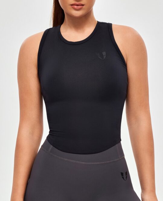 FIRM ABS Round Neck Sports Tank - Black
