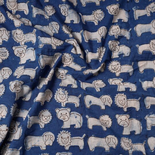 BINDAAS UNLIMITED Blue - Bindaas Block Printing Natural Dyed Cotton Precut Fabric - view 2