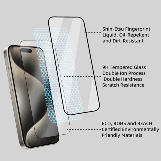 Million Cases iPhone 16 Series Matte Full Coverage Tempered Glass - view 2