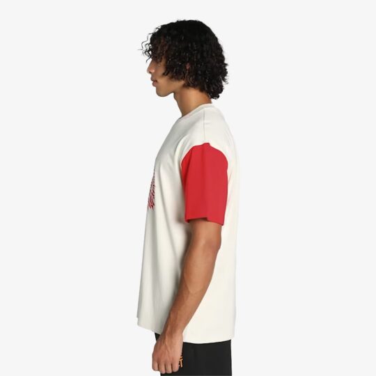 Puma | SUN BALL BASKETBALL T-SHIRT { ALPINE SNOW/RED/BLUE - view 2