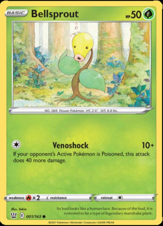 Common swsh5-001 non-holo – Pokémon Bellsprout - 001/163 - Common [swsh5-001] [Non-Holo]