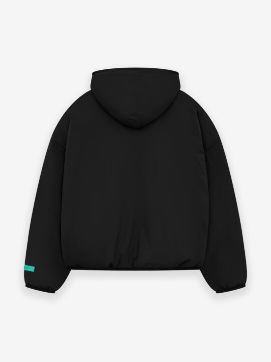 ESSENTIALS Nylon Filled Halfzip Hoodie – Jet Black - view 2