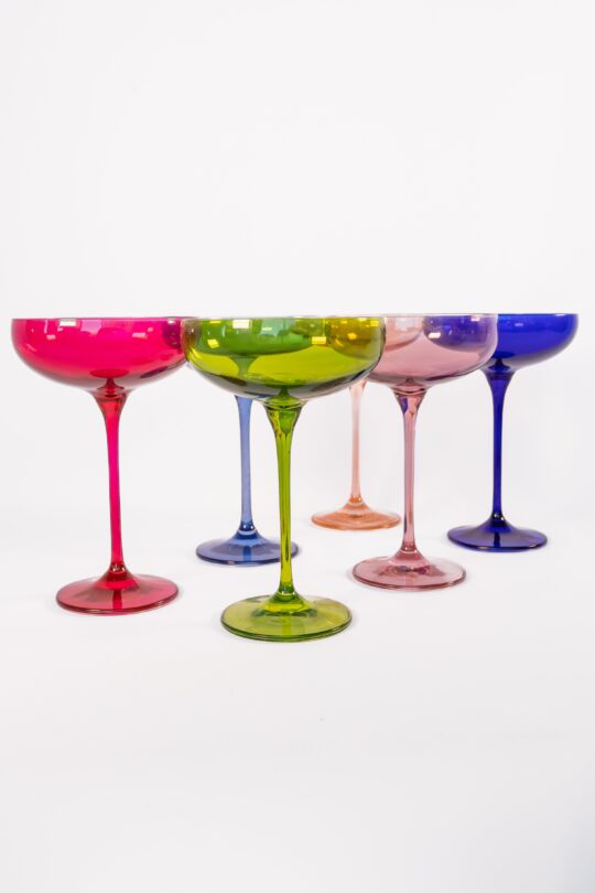 Estelle Colored Glass Estelle Colored Champagne Coupe Stemware - Set of 6 {Mixed Set} - view 2