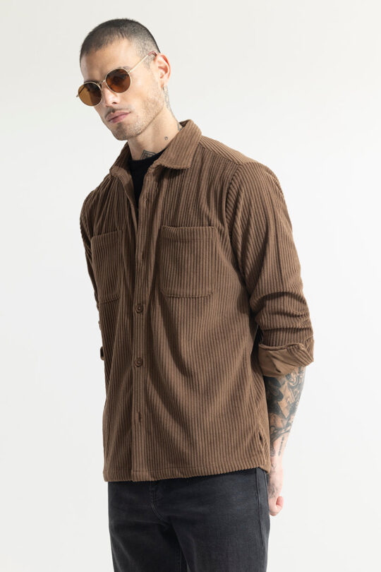 SNITCH Cozy Cord Brown Shirt