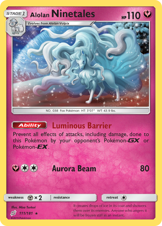 Rare holo sm9-111 – Pokémon Alolan Ninetales - 111/181 - Rare Holo [sm9-111] [Reverse Holo] - Alolan Ninetales - 111/181 - Rare Holo