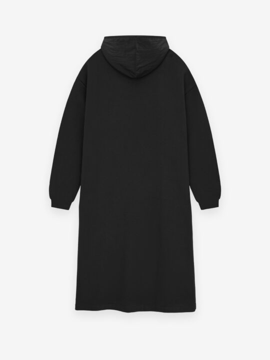 ESSENTIALS Womens Nylon Fleece Hooded Dress – Jet Black/ Jet Black - view 2