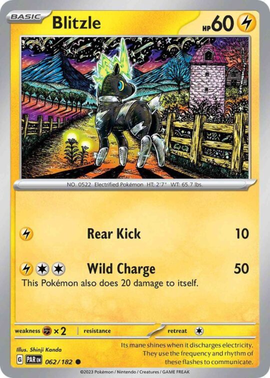 Common sv04-062 non-holo – Pokémon Blitzle - 062/182 - Common [sv04-062] [Non-Holo]