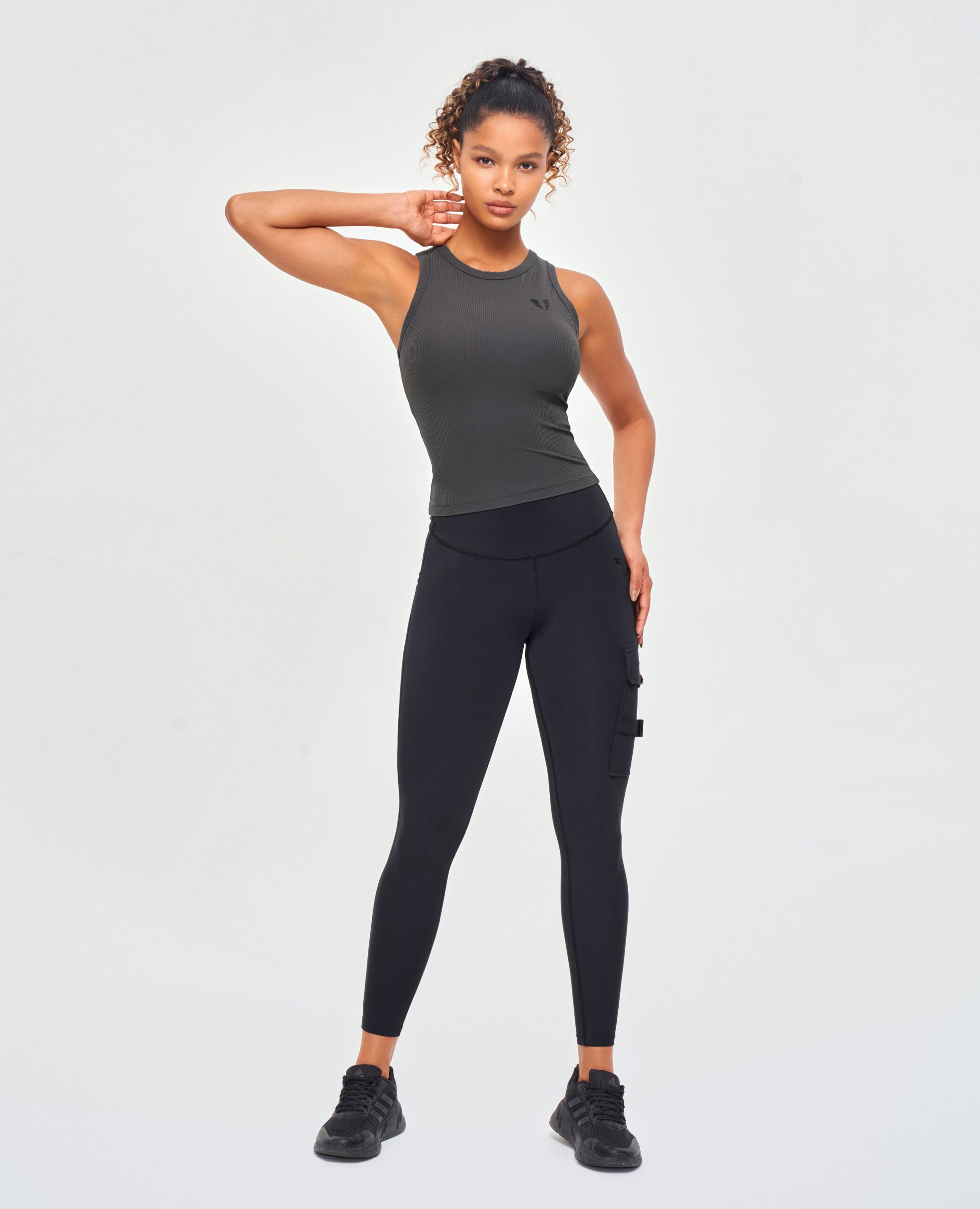 FIRM ABS Ribbed Workout Tank - Lava Gray - view 5