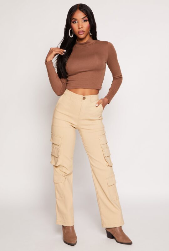 haute_monde Haute Monde Straight Leg Cargo Pants