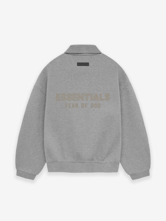 ESSENTIALS Longsleeve Polo – Dark Heather Oatmeal - view 2