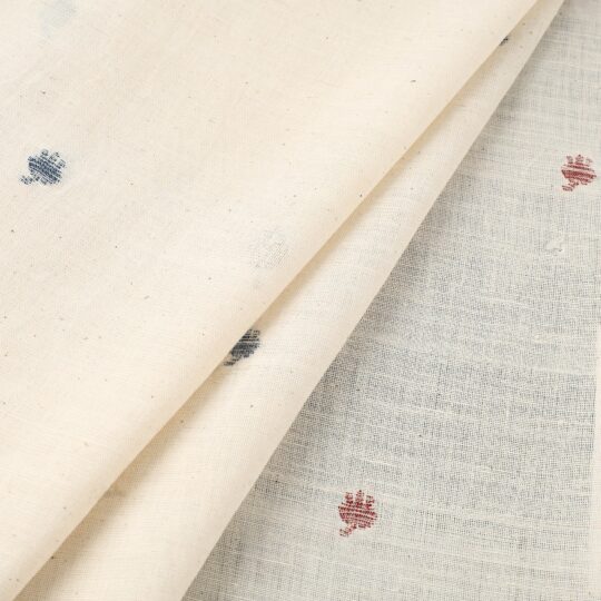 SOUTH KARGHA Beige - Handspun Handloom Natural Dyed Cotton Kora Jamdani Fabric 46 - view 2