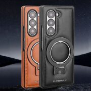 Million Cases Galaxy Z Fold6 Luxury Ring Holder Leather Case