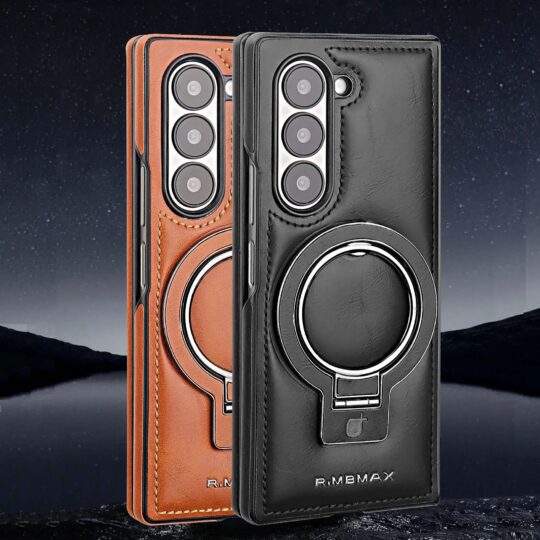 Million Cases Galaxy Z Fold6 Luxury Ring Holder Leather Case