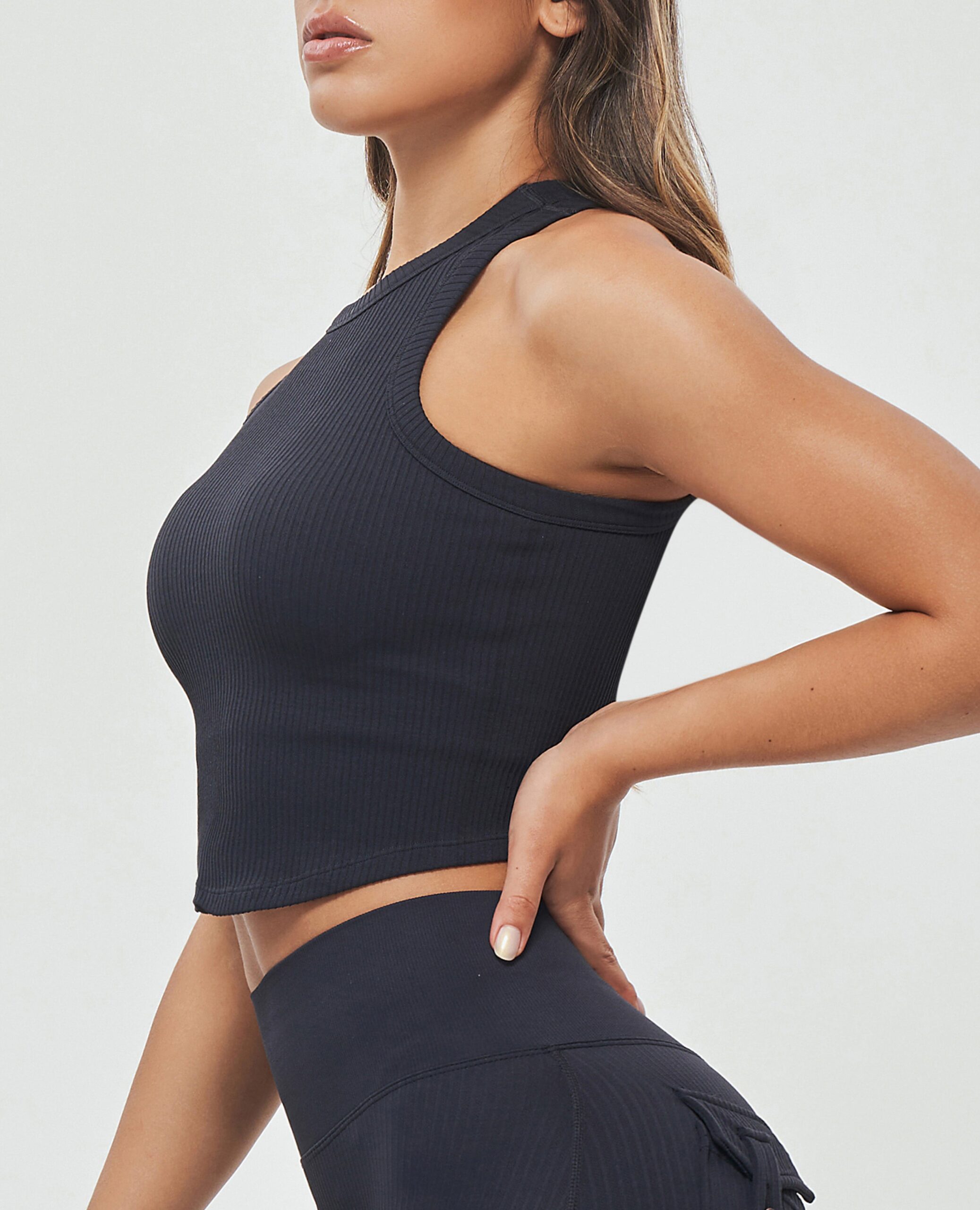 FIRM ABS Padded Workout Tank - Black - view 3