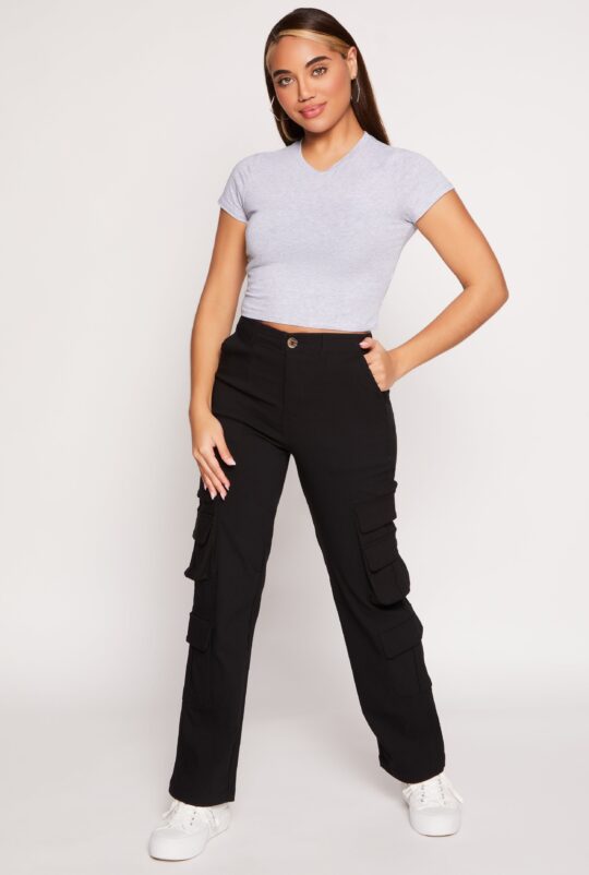 haute_monde Haute Monde Straight Leg Cargo Pants