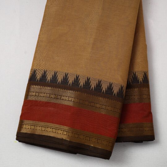 SOUTH KARGHA Brown - Cotton Kanchipuram Fabric with Zari Border 27 - view 2