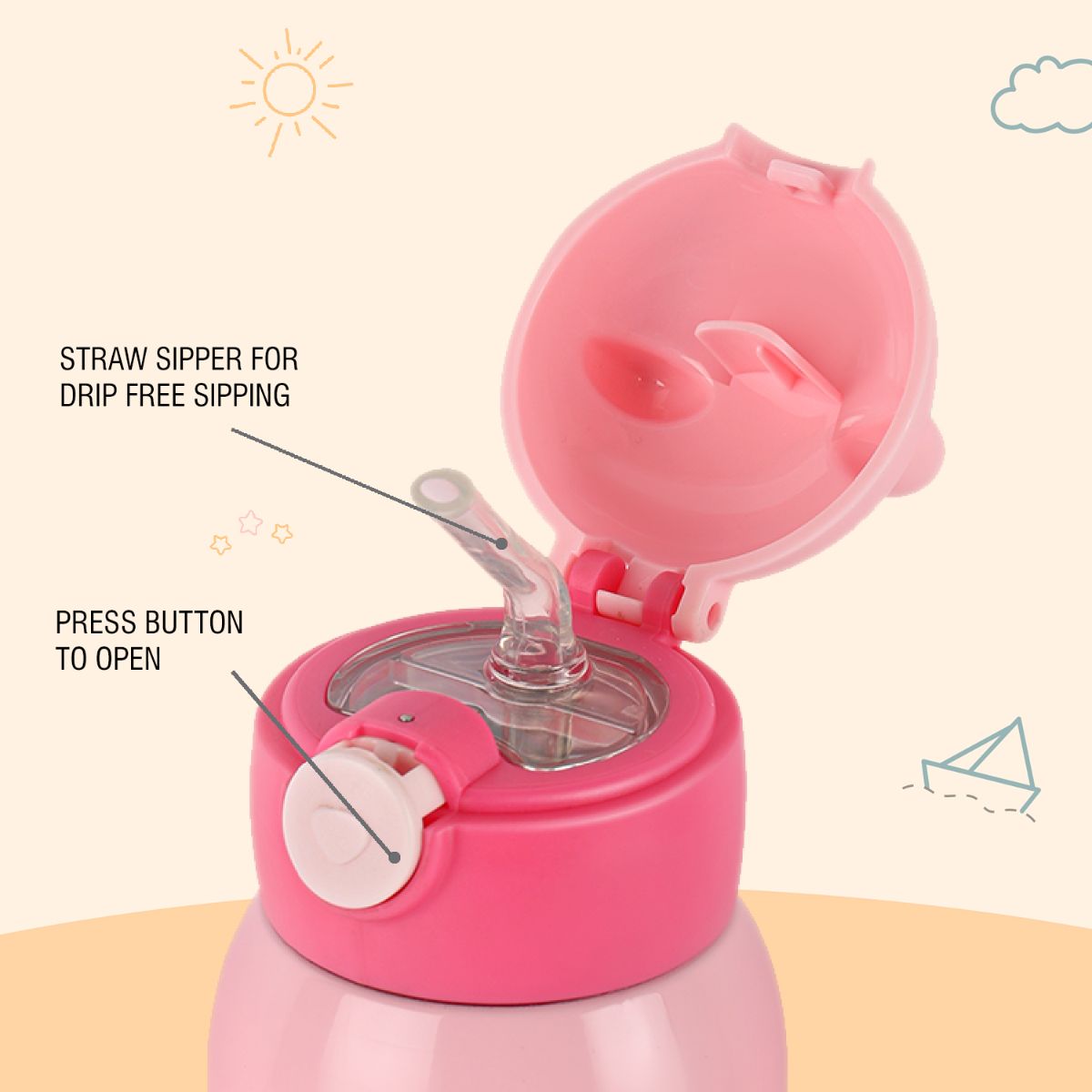 Cello Toddy Hot & Cold Stainless Steel Kids Water Bottle, 550ml - view 22