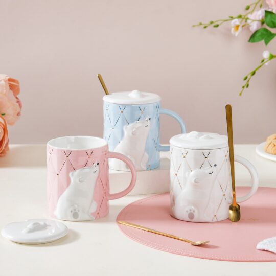 Nestasia Bear Mug With Lid And Spoon