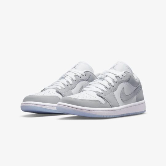 Jordan | AIR JORDAN 1 LOW { WHITE/WOLF GREY-ALUMINUM - view 2