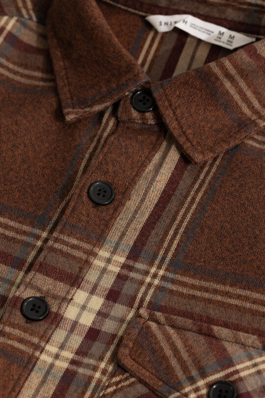 SNITCH Square Grid Brown Checks Shirt - view 2
